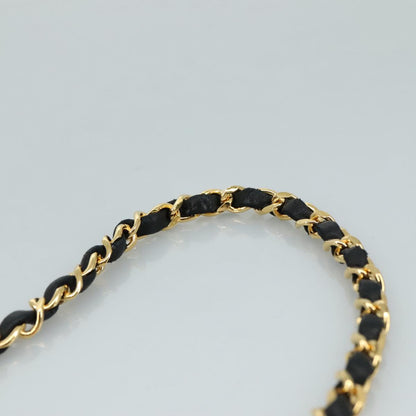CHANEL Matelasse Chain Shoulder Bag Lamb Skin Black Gold CC PP104A