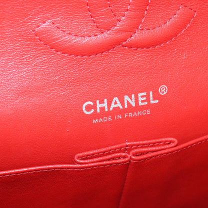 CHANEL Matelasse Chain Shoulder Bag Lamb Skin Orange Silver CC PP105A