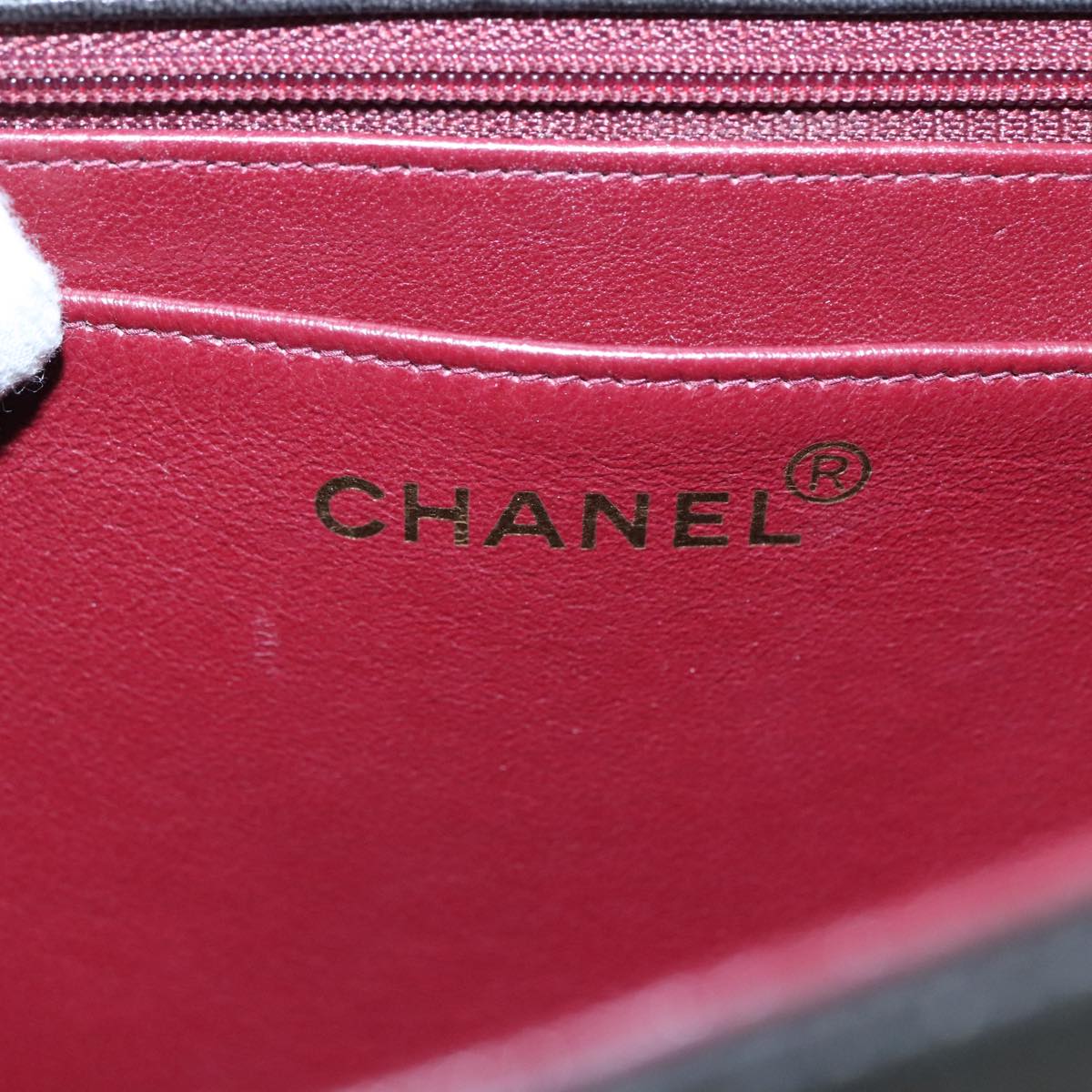 CHANEL Chain Hand Bag Leather Black Gold CC PP125