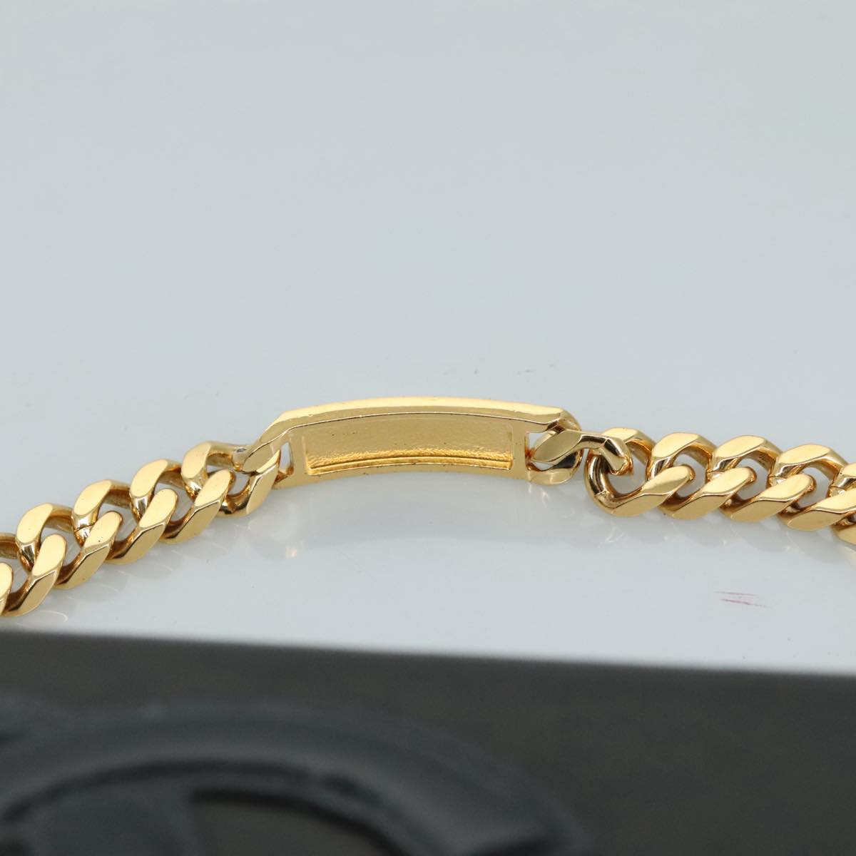 CHANEL Chain Hand Bag Leather Black Gold CC PP125