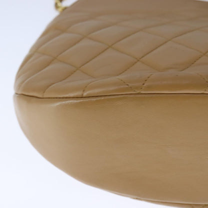 CHANEL Matelasse Chain Hand Bag Lamb Skin 2way Brown Gold CC PP128