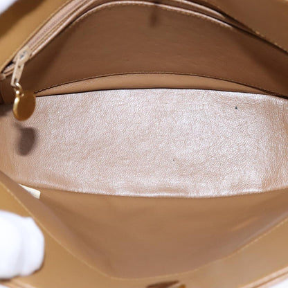 CHANEL Matelasse Chain Hand Bag Lamb Skin 2way Brown Gold CC PP128