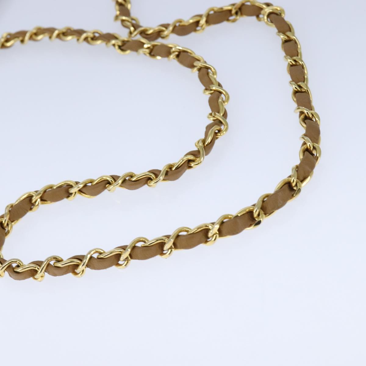 CHANEL Matelasse Chain Hand Bag Lamb Skin 2way Brown Gold CC PP128