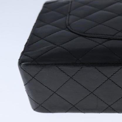 CHANEL Chain Matelasse Shoulder Bag Lamb Skin Black Gold CC PP135
