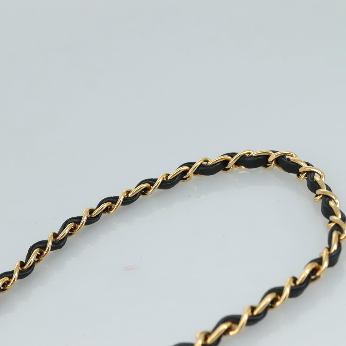 CHANEL Chain Diana Shoulder Bag Lamb Skin Black Gold CC PP139