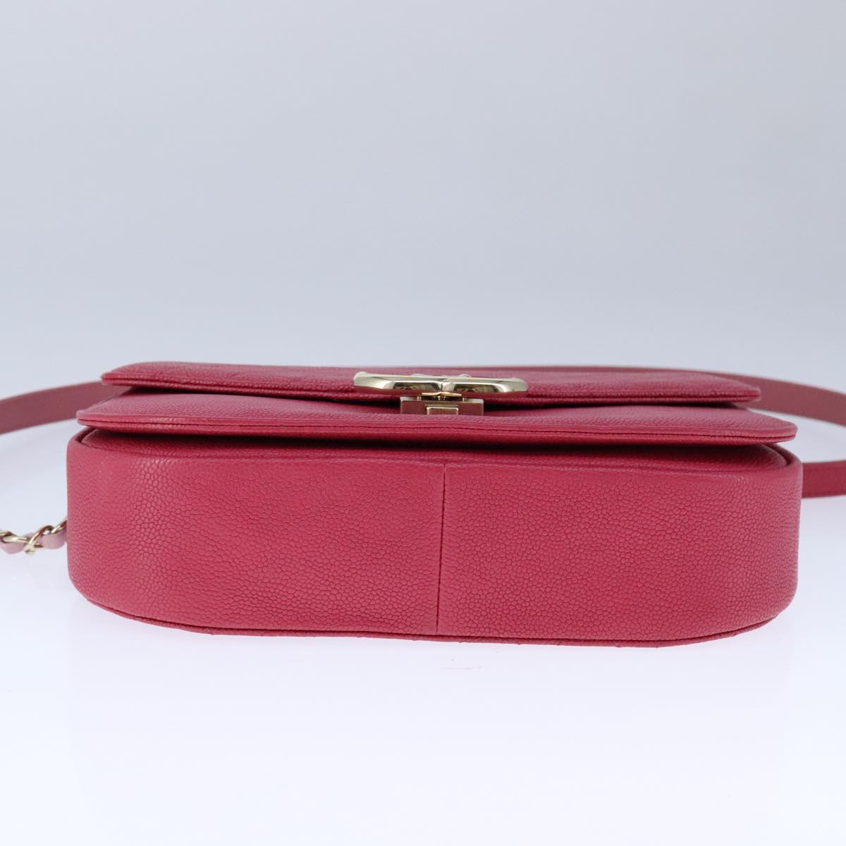 CHANEL Matelasse Chain Shoulder Bag Caviar Skin Pink CC PP143A