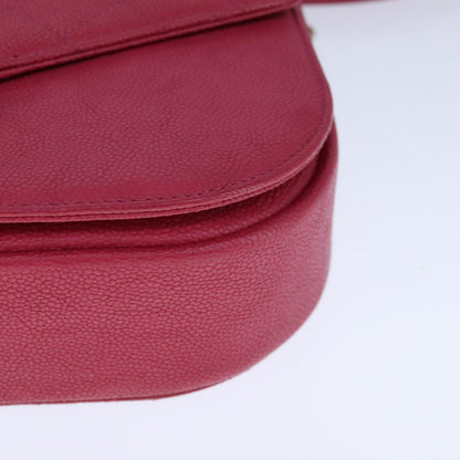CHANEL Matelasse Chain Shoulder Bag Caviar Skin Pink CC PP143A