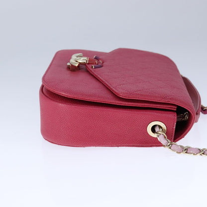 CHANEL Matelasse Chain Shoulder Bag Caviar Skin Pink CC PP143A