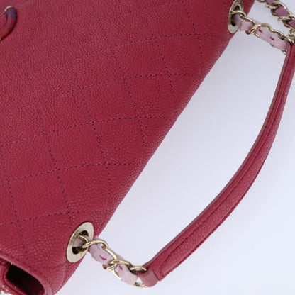 CHANEL Matelasse Chain Shoulder Bag Caviar Skin Pink CC PP143A