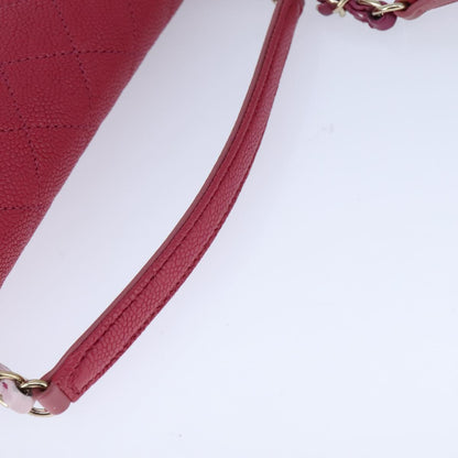 CHANEL Matelasse Chain Shoulder Bag Caviar Skin Pink CC PP143A