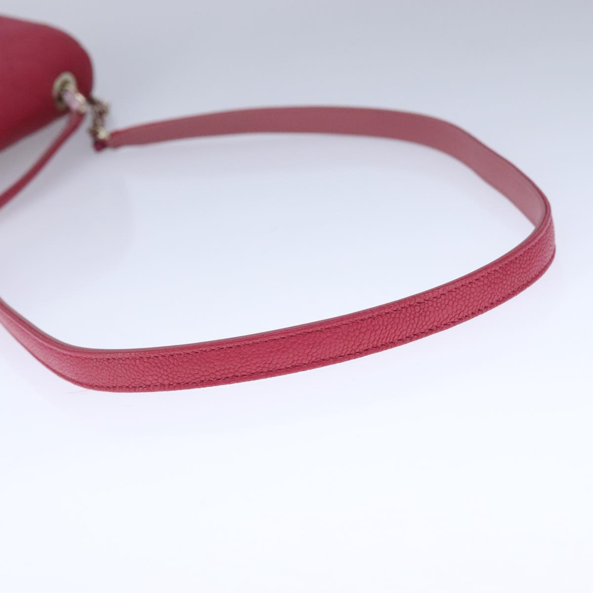 CHANEL Matelasse Chain Shoulder Bag Caviar Skin Pink CC PP143A