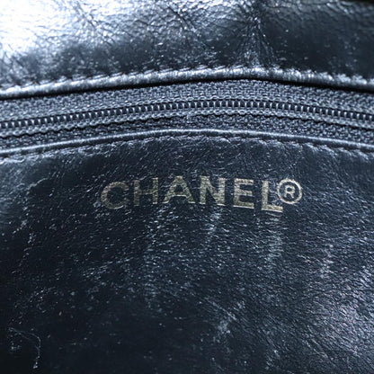 CHANEL Matelasse Chain Hand Bag Caviar Skin Black Gold CC PP148