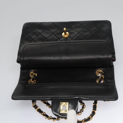 CHANEL Matelasse 23  Chain Shoulder Bag Lamb Skin Black Gold CC PP162