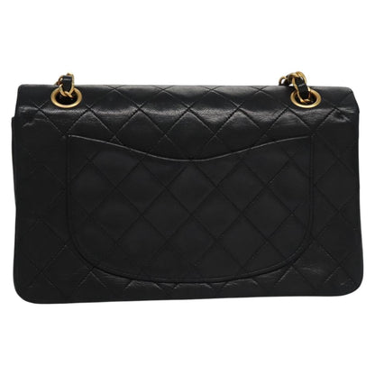 CHANEL Matelasse 23  Chain Shoulder Bag Lamb Skin Black Gold CC PP162