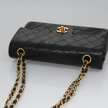 CHANEL Matelasse 23  Chain Shoulder Bag Lamb Skin Black Gold CC PP162