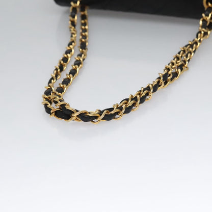 CHANEL Matelasse 23  Chain Shoulder Bag Lamb Skin Black Gold CC PP162