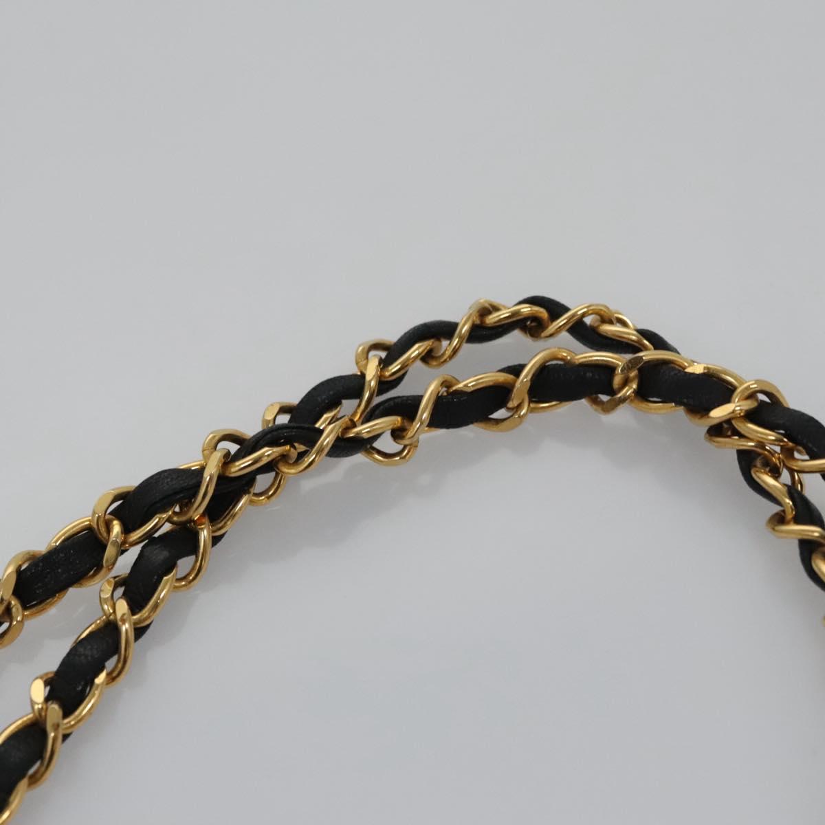 CHANEL Matelasse 23  Chain Shoulder Bag Lamb Skin Black Gold CC PP162