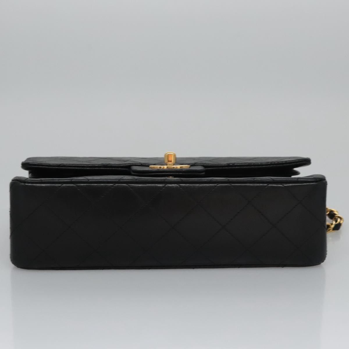 CHANEL Matelasse 23  Chain Shoulder Bag Lamb Skin Black Gold CC PP162