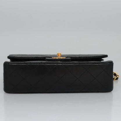 CHANEL Matelasse 23  Chain Shoulder Bag Lamb Skin Black Gold CC PP162