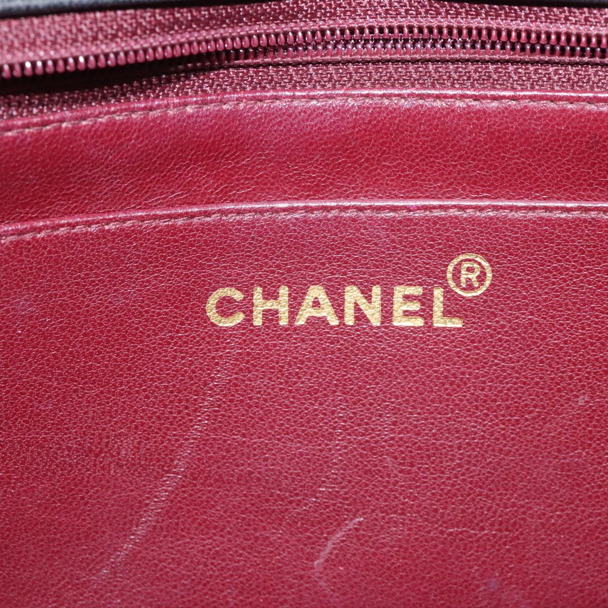 CHANEL Chain Diana Shoulder Bag Lamb Skin Black Gold CC PP173