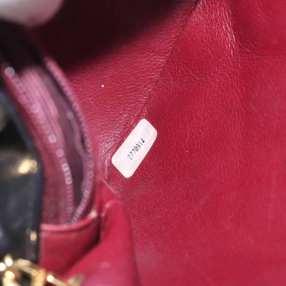 CHANEL Chain Diana Shoulder Bag Lamb Skin Black Gold CC PP173