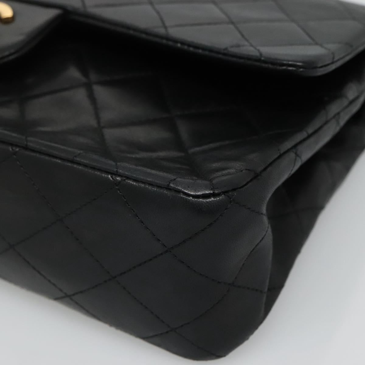 CHANEL Matelasse Chain Shoulder Bag Lamb Skin Black CC PP175