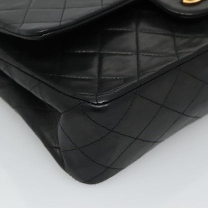 CHANEL Matelasse Chain Shoulder Bag Lamb Skin Black CC PP175