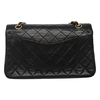CHANEL Matelasse Chain Shoulder Bag Lamb Skin Black CC PP175