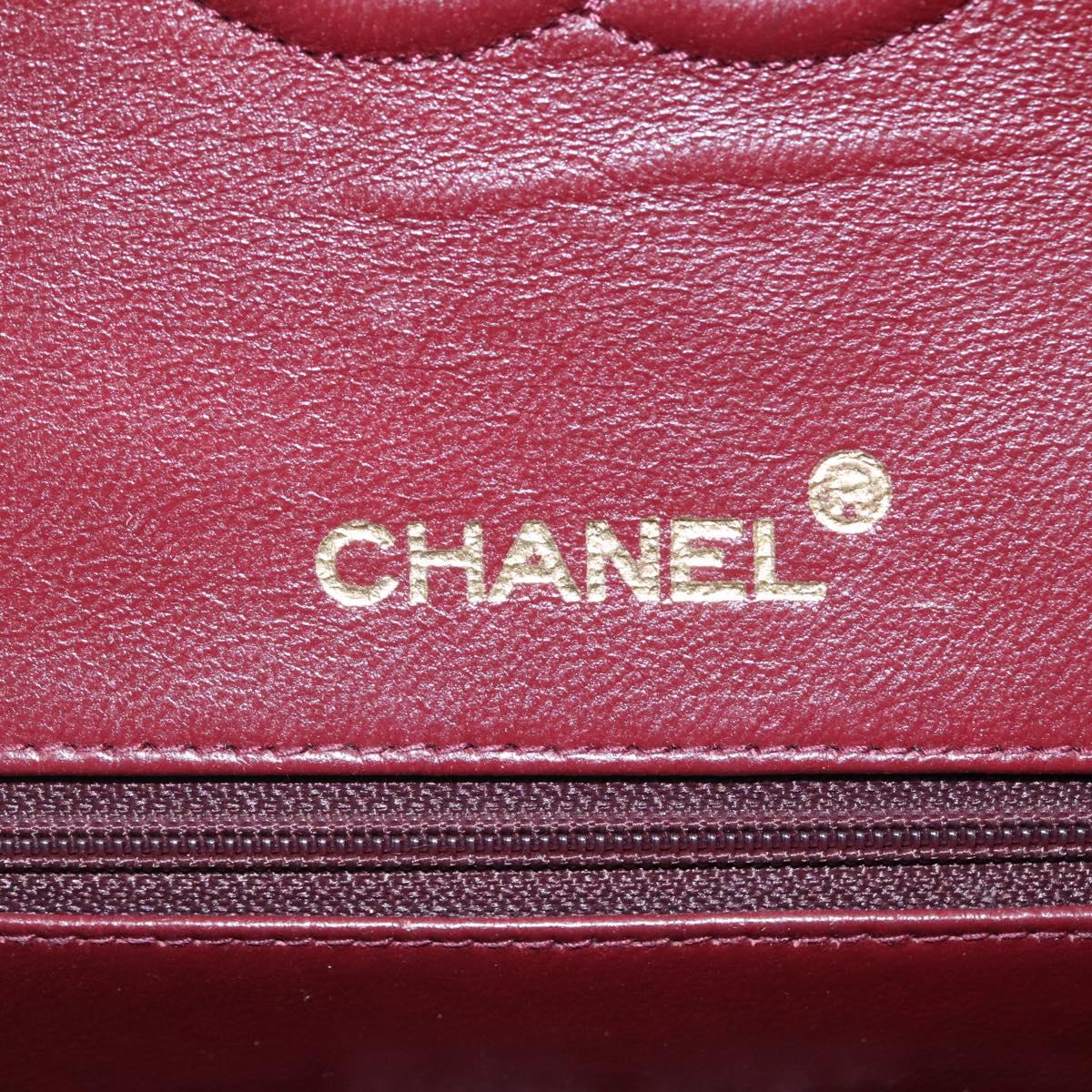 CHANEL Matelasse Chain Shoulder Bag Lamb Skin Black Gold CC PP176