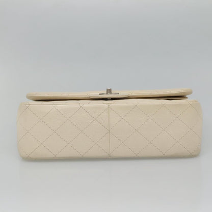 CHANEL Matelasse Chain Shoulder Bag Caviar Skin White CC PP179