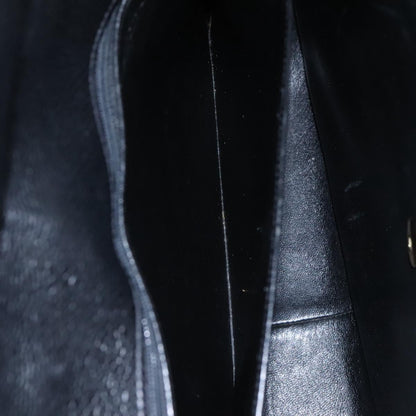 CHANEL Chain Shoulder Bag Caviar Skin Black Gold CC PP181