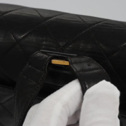 CHANEL Matelasse Chain Backpack Lamb Skin Black CC PP182