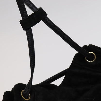 CHANEL Matelasse Chain Backpack Suede Black CC PP183