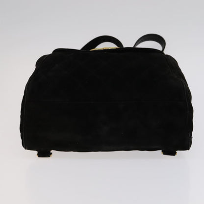 CHANEL Matelasse Chain Backpack Suede Black CC PP183