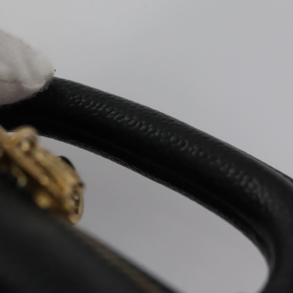 CHANEL Vanity Cosmetic Pouch Caviar Skin Black Gold CC PP184