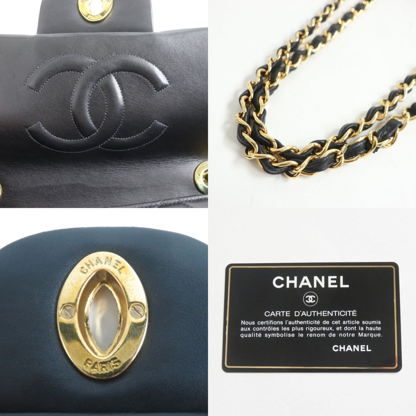 Chanel Vintage Lambskin Turnlock Flap Shoulder Bag