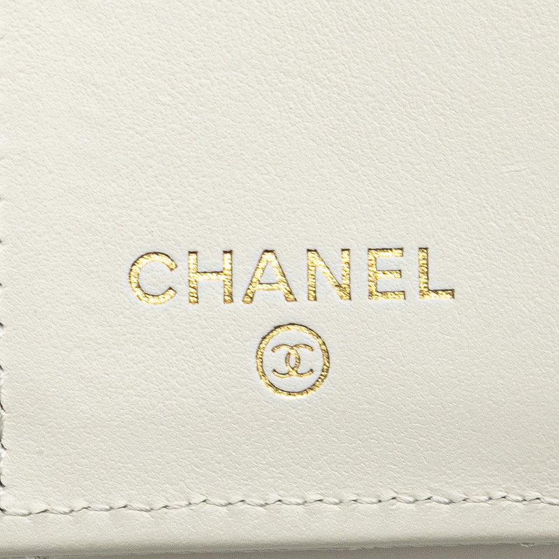 Chanel Caviar Skin Matelasse Coco Mark Rhinestone Wallet