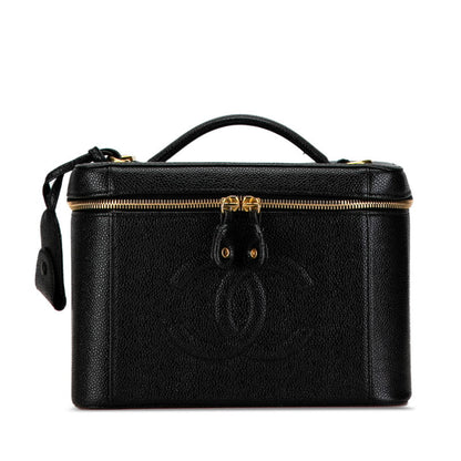Chanel Caviar Skin Coco Mark Vanity Handbag