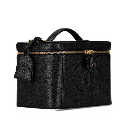 Chanel Caviar Skin Coco Mark Vanity Handbag