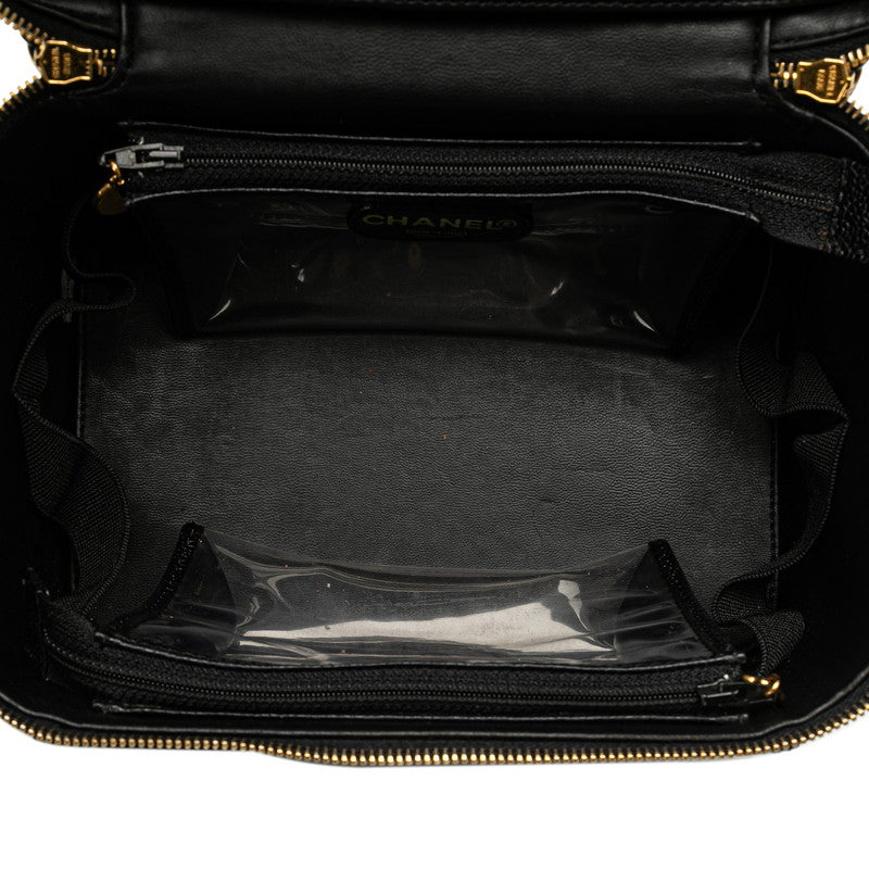 Chanel Caviar Skin Coco Mark Vanity Handbag