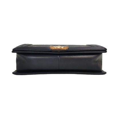 Chanel Boy Large Navy Blue Lambskin Gold