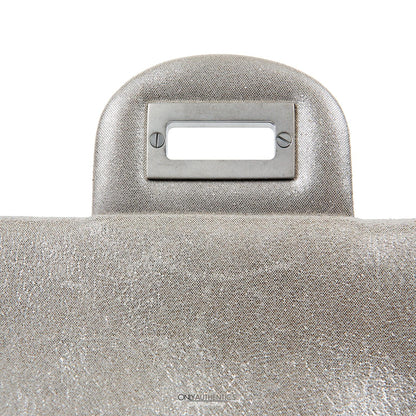 Chanel Silver Gold Leather Roll Handle Reissue Clutch