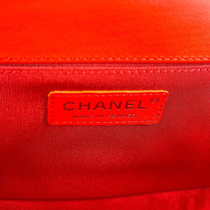 Chanel Boy Chevron Red Ruthenium