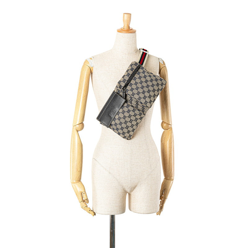 Gucci Canvas Leather Waist Bag 28566