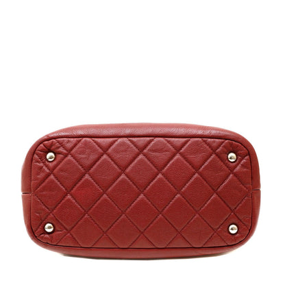 Chanel Red Caviar Leather Tote w/ Silver Hardware