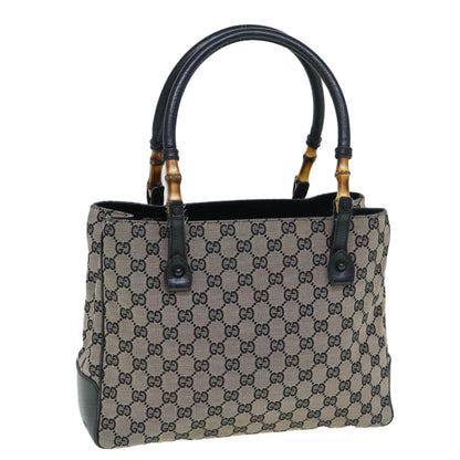 GUCCI GG Canvas Bamboo Tote Bag Navy 112526  tb929