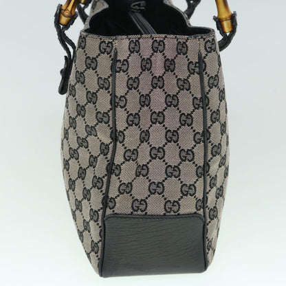GUCCI GG Canvas Bamboo Tote Bag Navy 112526  tb929