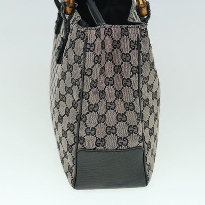 GUCCI GG Canvas Bamboo Tote Bag Navy 112526  tb929