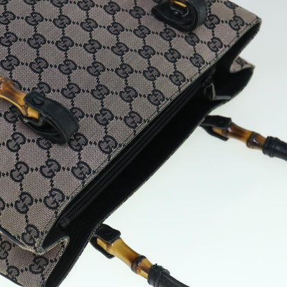 GUCCI GG Canvas Bamboo Tote Bag Navy 112526  tb929