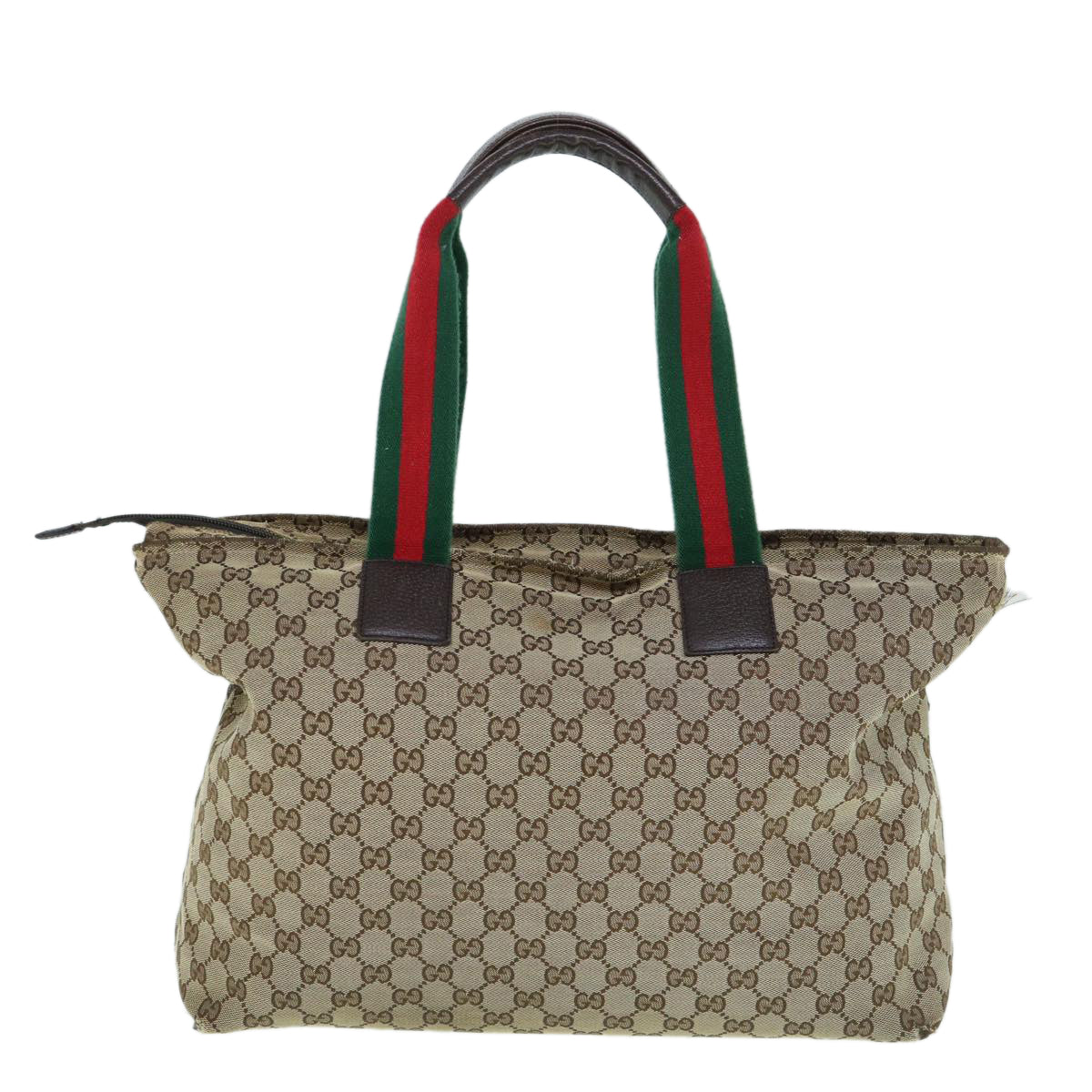 GUCCI GG Canvas Web Sherry Line Mothers Bag Tote Bag Beige Red 155524  tb937
